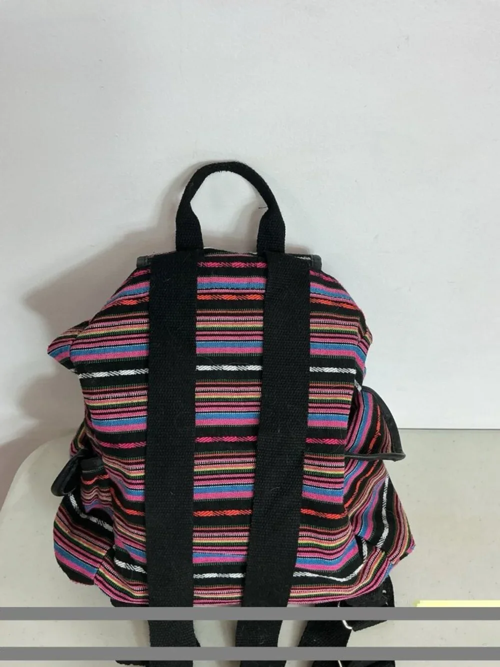 Baja Boho Backpack Unisex Woven Serape Bag Drawstring Hippie